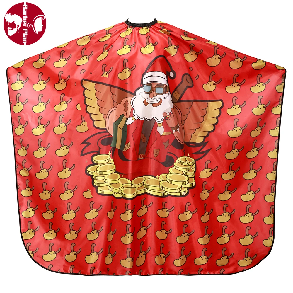 Adjustable High Quality Haircut Cape New Christmas style Hairdressing Barber Cloth Waterproof Santa Claus Gown Styling Tools