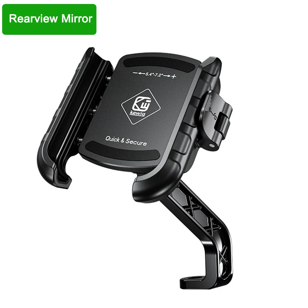 Universal Quick Lock Phone Mount with Durable Aluminum Handlebar Base for Motorcycles, Bikes, and Scooters