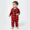 High Quality Matching Christmas Outfits for Family Plaid Print Button Pajamas Set Baby Dog Romper Long Sleeve Homewear Xmas Look 6