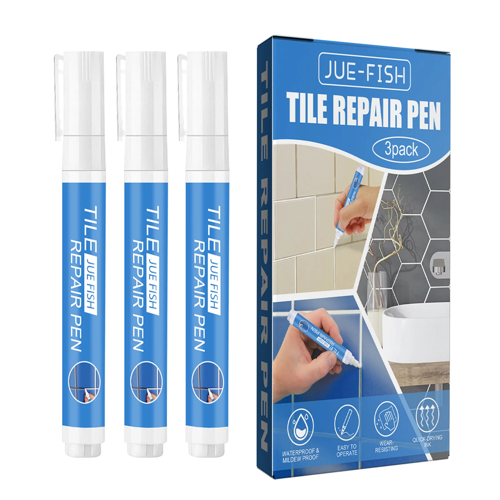 White Touch Paint Pen Walls Cleaning Grout Bleach Clean Grout