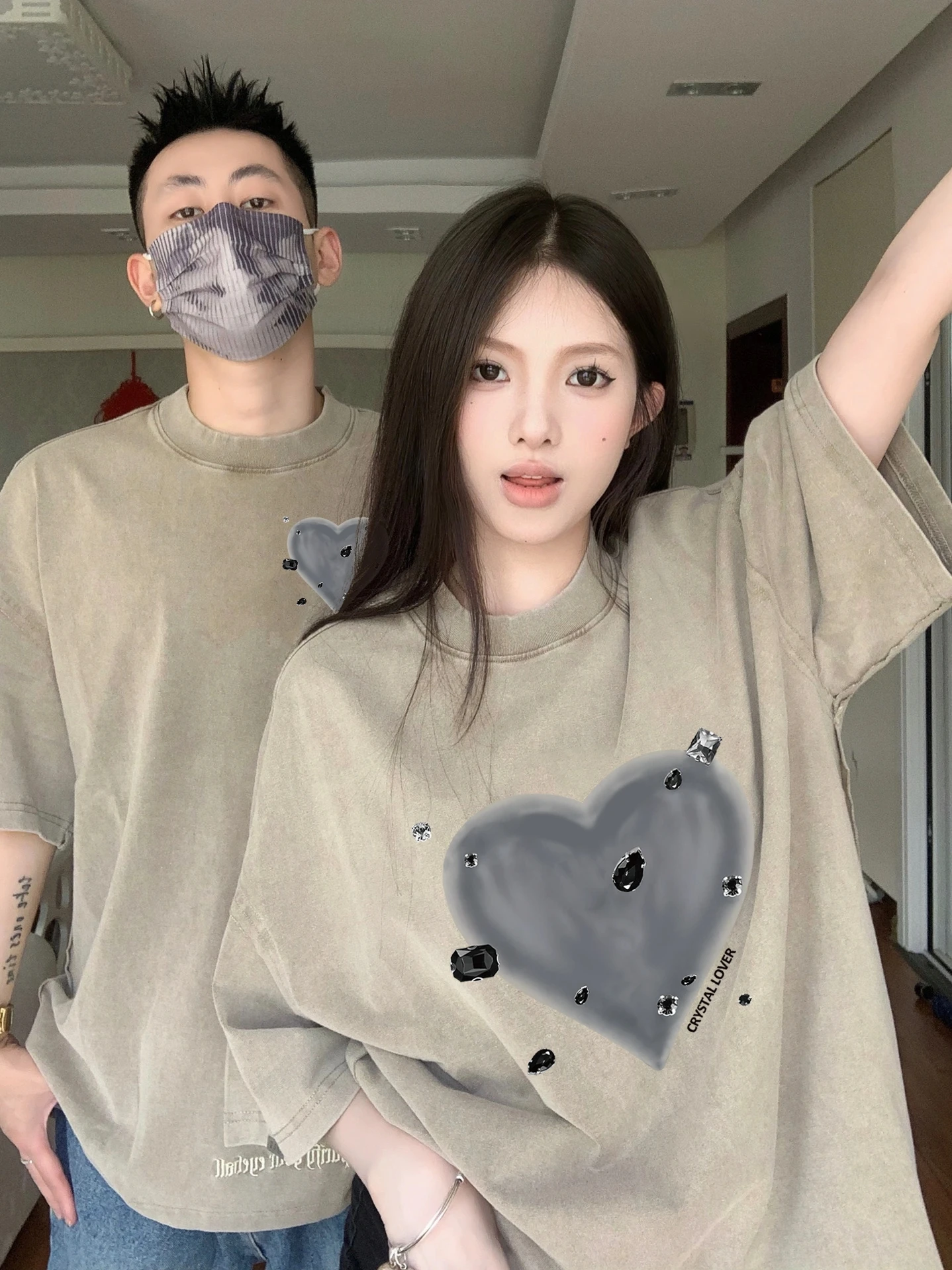 

Couples T Shirt Graphics Couple Tshirt Summer Fashion Woman T-shirt Casual O-Neck Men Tops Lovers Tee Shirt
