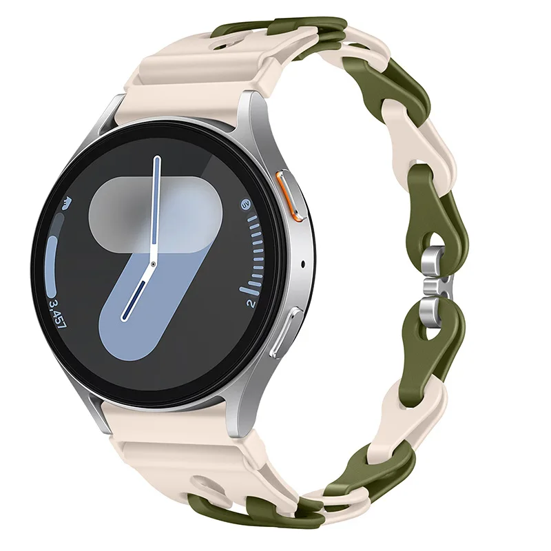 Silicone Chain Strap - 20mm/22mm Versatile Smartwatch Bracelet