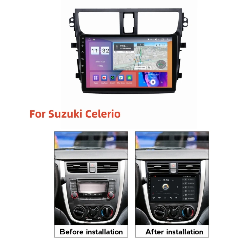 

128G For Suzuki Celerio 2015 2016 2017 2018 Car Radio Android 11 Multimedia Stereo Camera Player GPS Navigation 4G WiFi No DVD