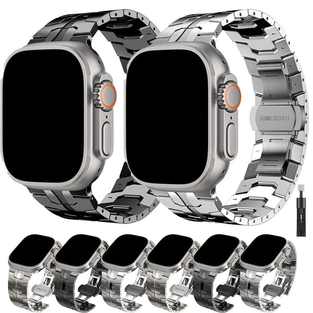 

Metal strap For Apple Watch Band 49mm 45mm 41mm 44mm 42MM 40MM Stainless Steel Bracelet iWatch Series Ultra 9 8 7 6 5 4 SE Band