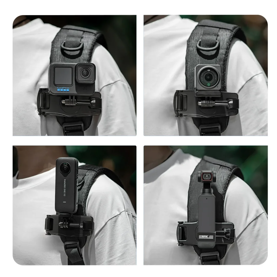 Clip Per Zaino 360° Per GoPro E Action Cam: Supporto Universale Per Cinghie - 3