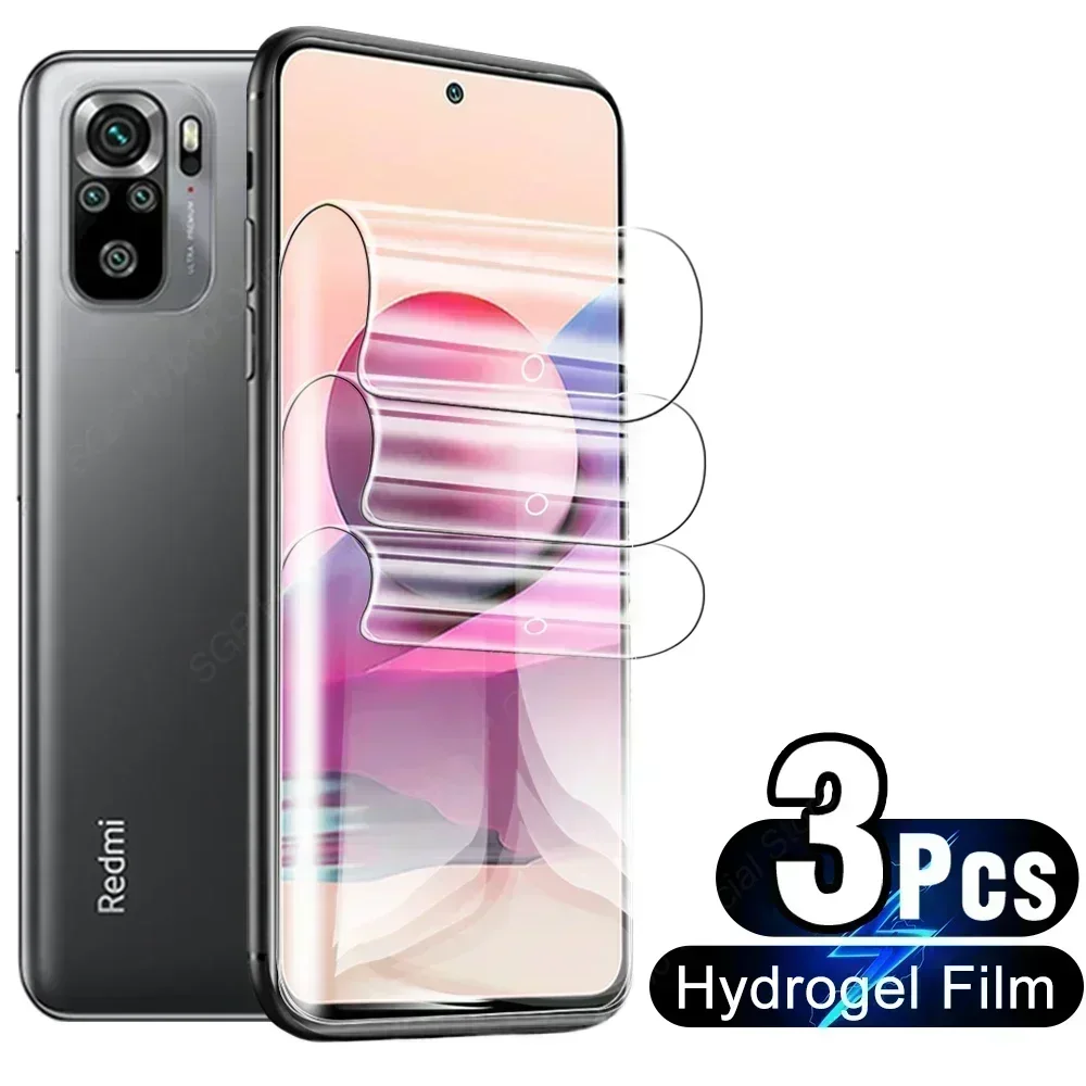 

Гидрогелевая пленка с полным покрытием клея для Xiaomi Redmi Note 10 S, защитная пленка для экрана и задней панели Redmi Note10, 10 S, Note10s, без стекла, 3 шт.