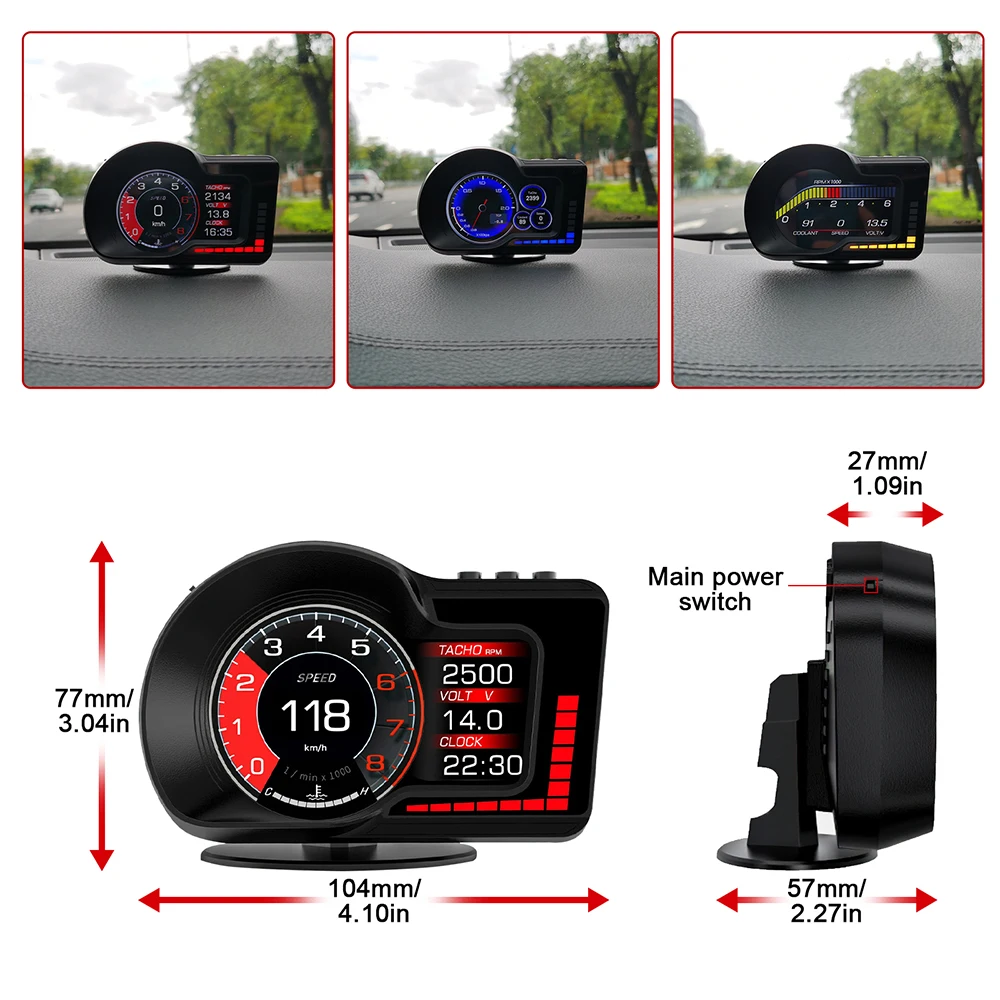 KWHUD F15 HUD OBD2 ÷, ڵ º ǻ ӵ, RPM  , ȥ ú, , ڵ, Ƽ 2008 2024 ָ