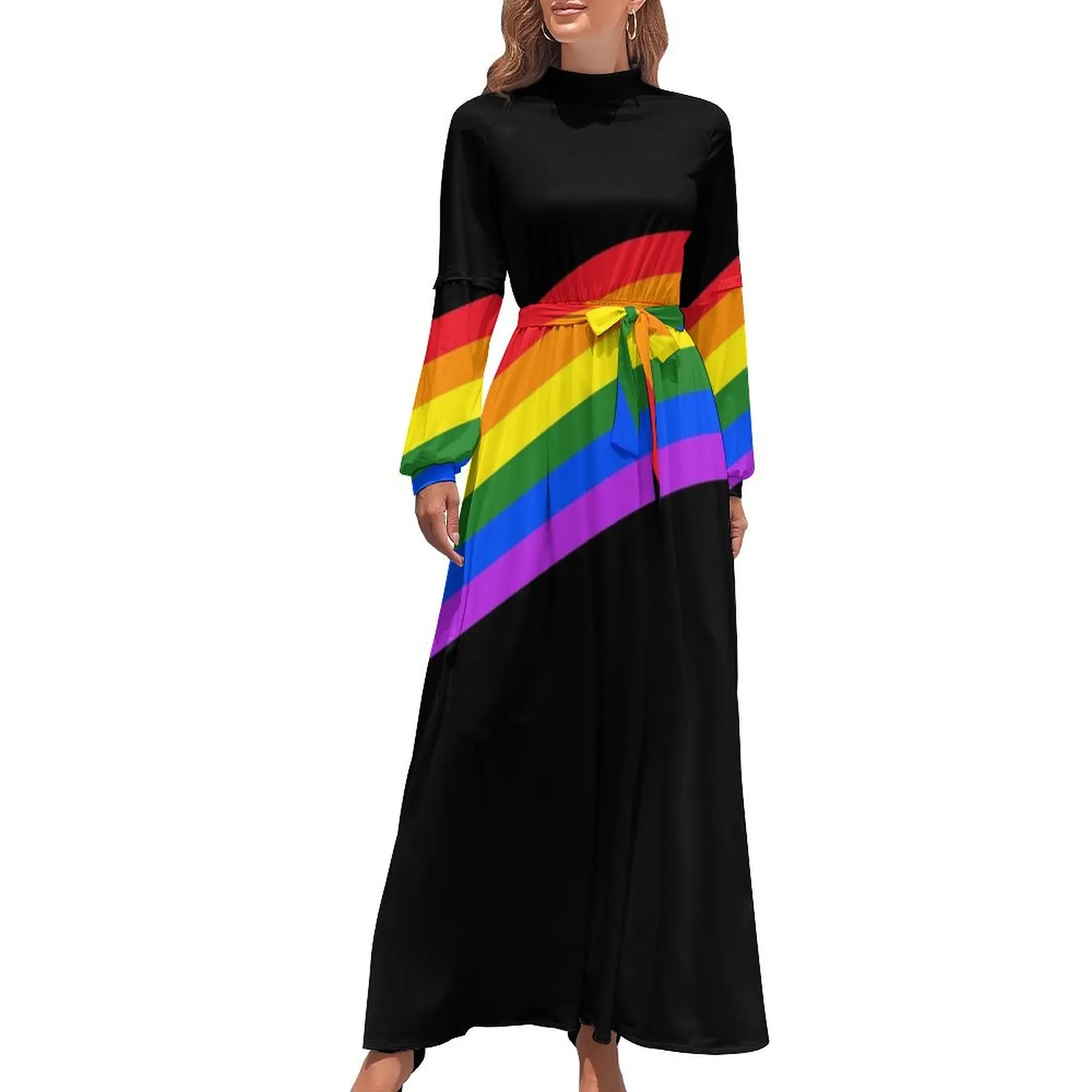 thumbnail image 1 of Vestido largo de rayas vestido de verano de mujer 2024 Vestidos de mujer, 1 of 5