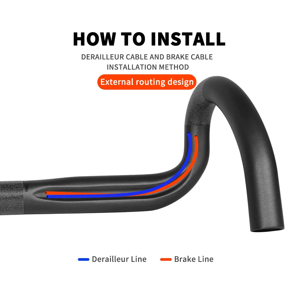 TOSEEK Full Carbon Fiber Handlebar 380/400/420/440mm Bent Bar Road Bike Carbon Handlebar Bicycle Parts