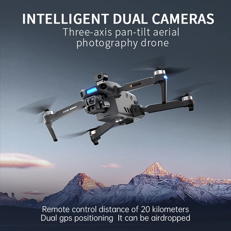 Nuovo Drone 2026 con Doppia Fotocamera 8K, Schermo Grande da 5,5 Pollici, Controllo dell'Aereo, Gimbal a 3 Assi, GPS, Ritorno Automatico, Elicottero Giocattolo - Image 2