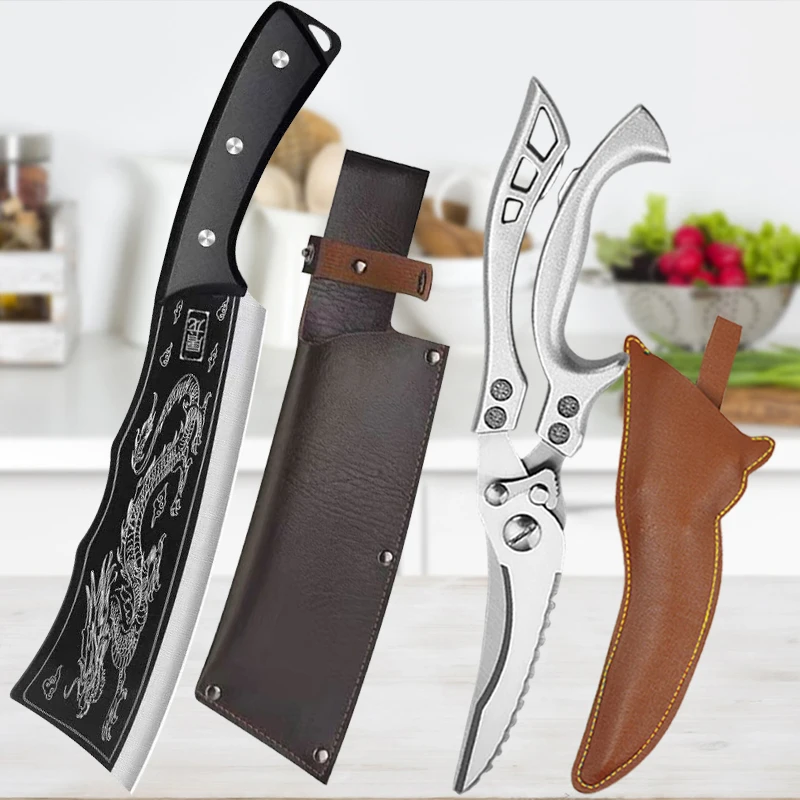 

Kitchen Chicken Bone Scissors Stainless Steel Bone Chopping Knife Forged Butcher Knife Meat Cleaver Kitchen Cooking Tools