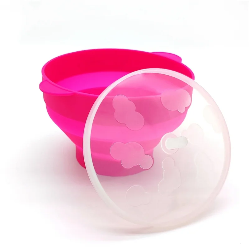 High Quality Microwave Popcorn Bowl Bucket Silicone DIY Popcorn Maker With Lid Chips Fruit Dish Kitchen Easy Tools Easy To Use D