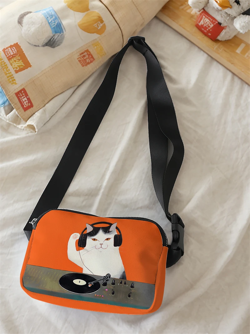 1pc,trendy cat fashion adjustable crossbody bag, neutral sports waist bag, suitable for running