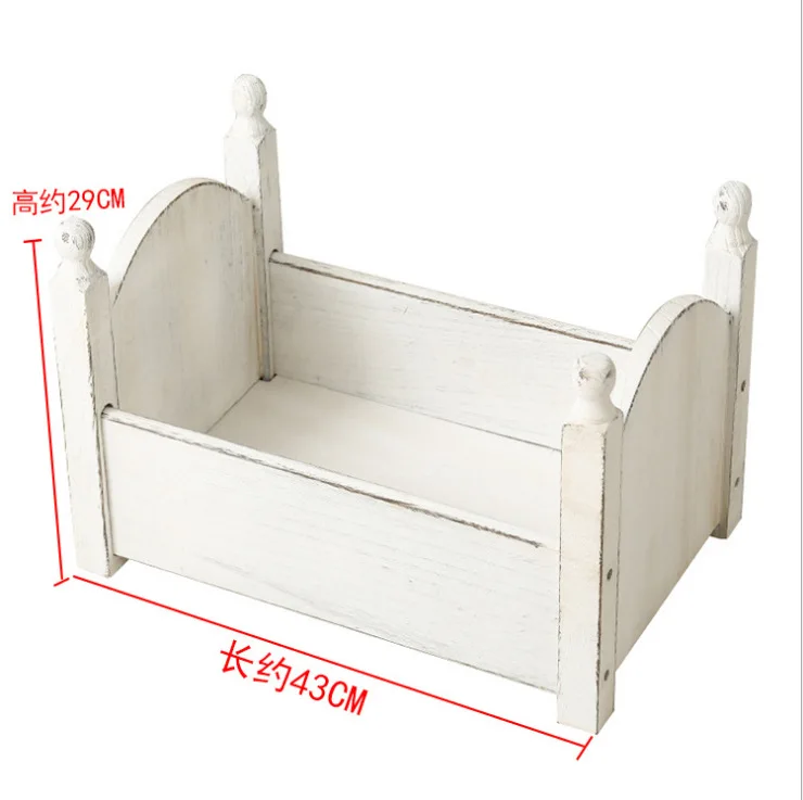 Baby Photography Props Crib Photo Studio Hundred Days Newborn Small Wooden Bed Full Moon Children Retro Old Photo Props Bed