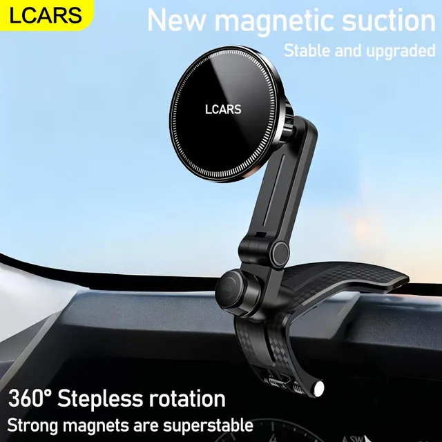 Lcars 360 ° Adjustable Dashboard Phone Car Mount Base, Equipped with Anti-Slip Silicone Clip and Magnetic Attachment, Suitable for All Smartphones, Car Phone Mount Base, Adjustable Phone Holder, Modern Phone Holder, Sturdy Fixing Design.
