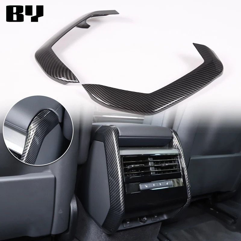 

Car ABS carbon fiber Center Armrest Rear Air Vent Outlet Side Strip Cover Trim For Land Rover Range Rover Sport 2023+ accessory