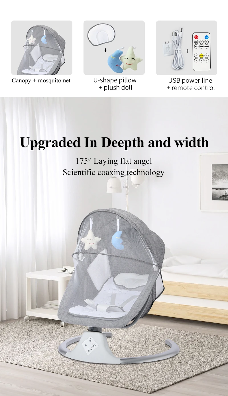 DEÄREST Smart Electric Baby Cradle - Bluetooth with Remote Control