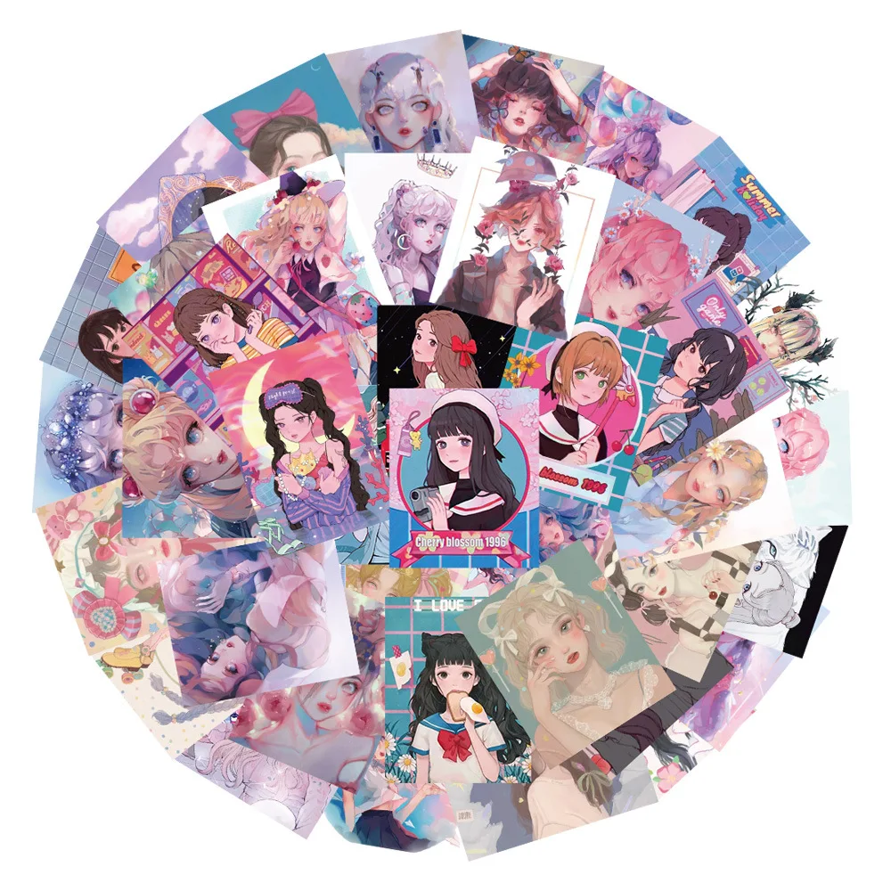 

10/30/50PCS Cute Girls INS Style Anime Stickers Cartoon Decoration Suitcase Scrapbooking Phone Laptop Stationery Kid Toy Sticker