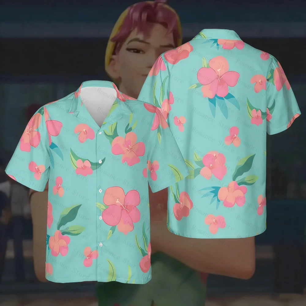 2026 Hawaiian Shirt Hunter Inspired Hawaiian Youth Shirt Abby Kids Cosplay Shirt Jinu Costume Shirt Men's Shirts Woman Shirts, view 3