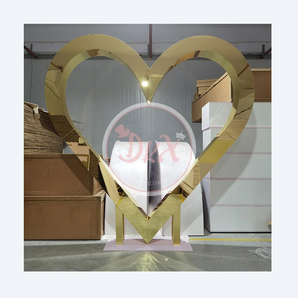 רקע לקשת חתונה בצורת לב, רקע לבמה לקישוטי במה לאירועי חתונה