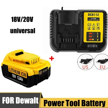 Dewalt 20V 전동 공구 호환 교체형 리튬 이온 배터리, 충전기 포함 18650 리튬 배터리, DCB200, 20V, 12000mAh