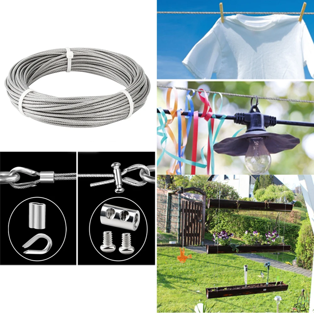 Stainless Steel Wire Rope 1/8 inch 3mm 304 Heavy Duty For Outdoor Tent