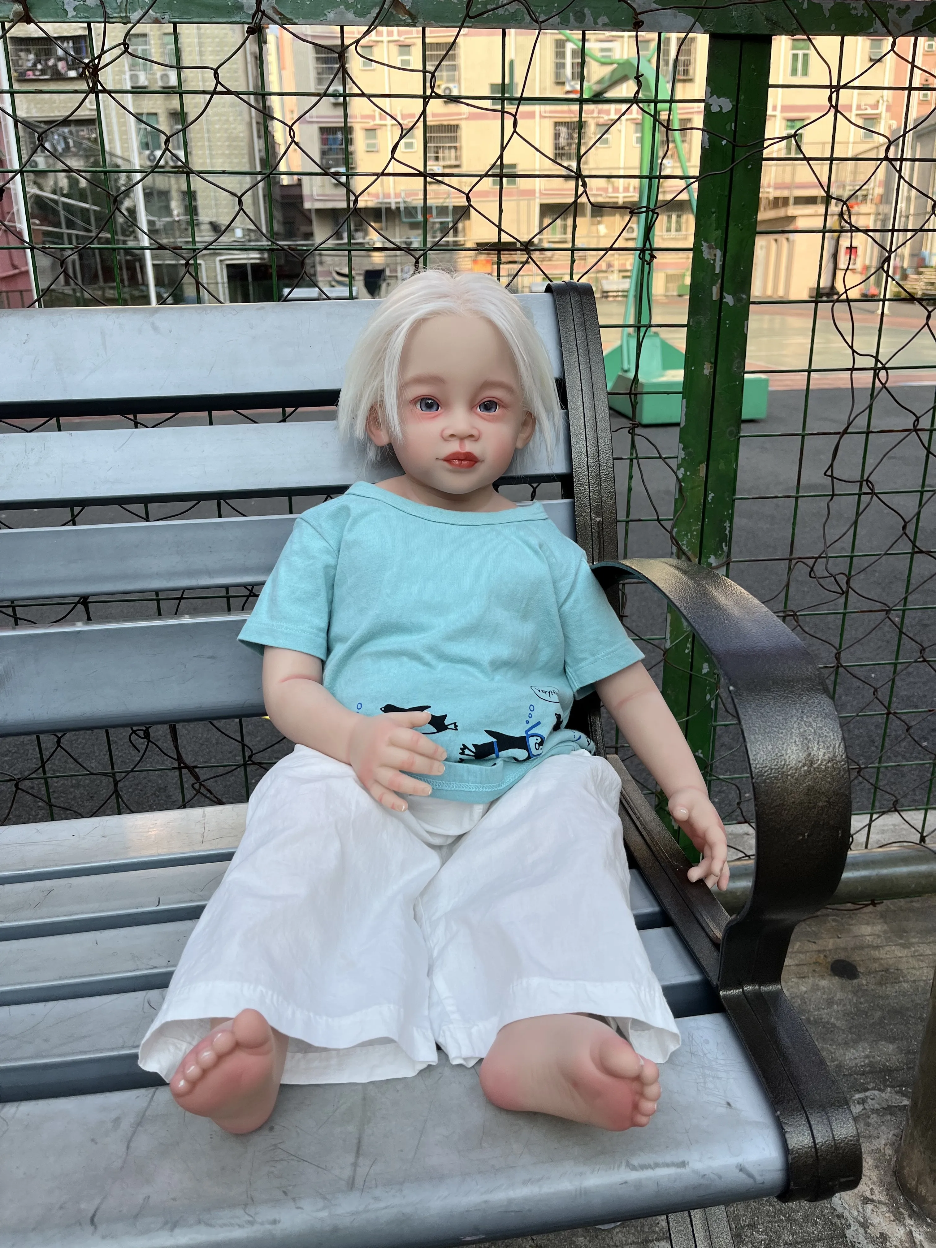 FBBD Customized Limited Supply 32inch Rebron Baby Doll Meili Already Finished Doll WIth Dress Real Pics Christmas Gift fbbd customized limited supply 32inch reborn bbay doll meili with dark skin with curly same hair already finished doll