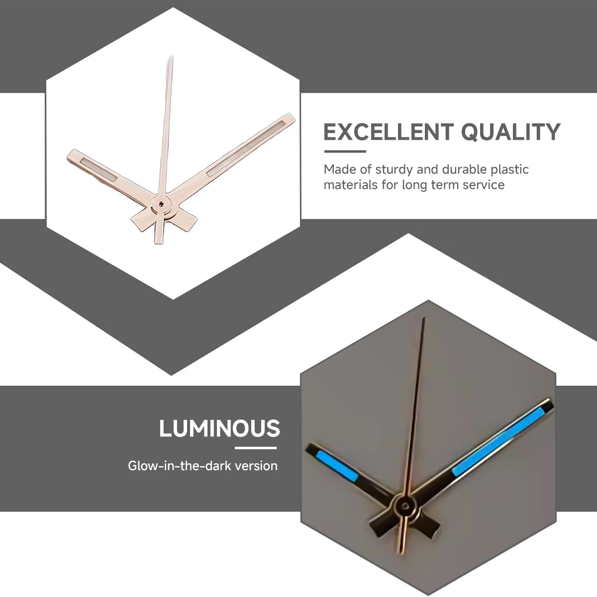 Elegant Luminous Silver and Rose Gold Watch Hands – High Quality Design