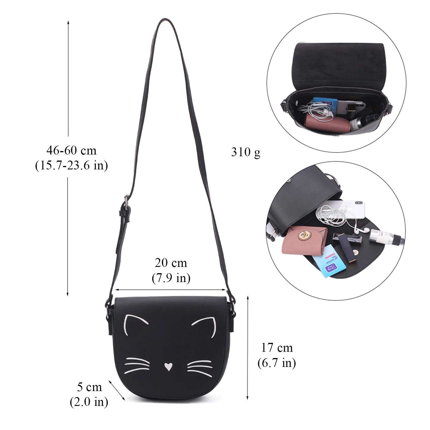 Cat pattern women shoulder bag crossbody bag for girls