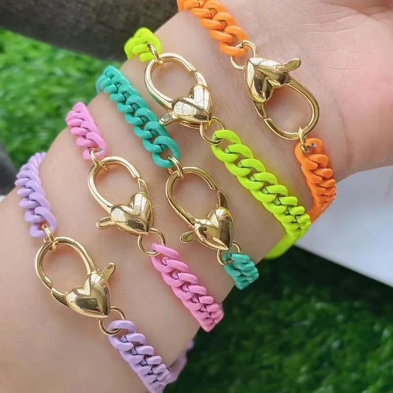 5 Meter lange, 4 mm breite, bunte ovale Edelstahlkette für klobigen Schmuck in Weiß, Rosa, Roségold, Lila, Schwarz und Gold zum Basteln.