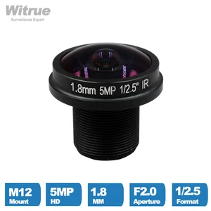 Объектив Witrue для камеры видеонаблюдения HD 5 Мп рыбий глаз 1,8 мм M12 широкий угол обзора 180 градусов F2.0 1/2.5 