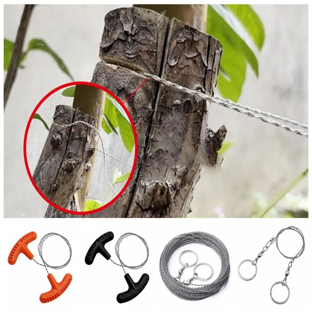 

4-strand Steel Wire Outdoor Survival Rope Saw Spiral Winding Portable Stainless Steel Wire Saw Sharp Wear Resistant