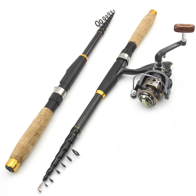 1.8m-3.6m Portable Telescopic Fishing Rod Combo Carbon Fiber