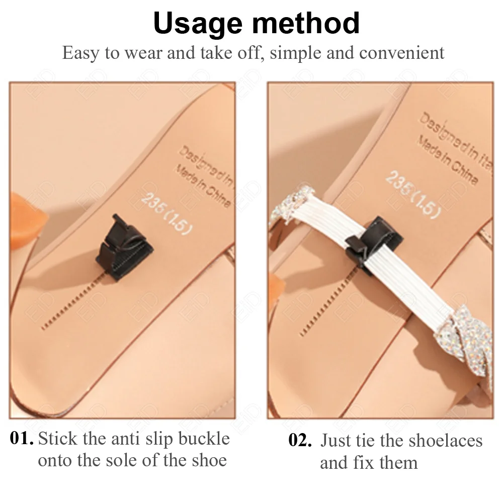 Eid 1 Paar High Heels glänzende Bündel Schnürsenkel halten lose Anti-Rutsch-Träger Frauen Damen Spitze Schuhe Band Schuh zubehör Großhandel – Detail 13