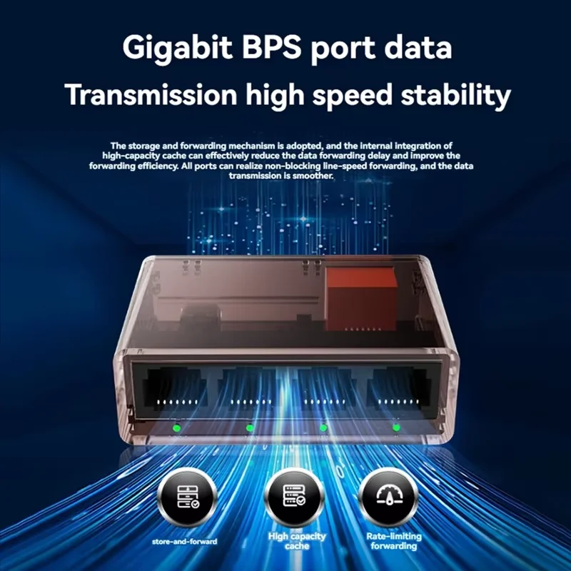 5 Port 1000Mbps Ethernet Switch Gigabit Ethernet Smart Switcher RJ45 Hub Internet Splitter for Router PC Lan Full/Half Duplex