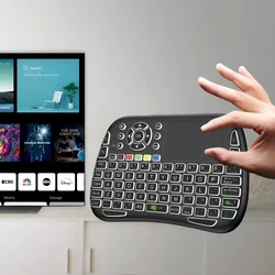 Compact Bluetooth Keyboard with Touchpad, IR Learning, Backlight, and Dual Wireless Connectivity (Black)