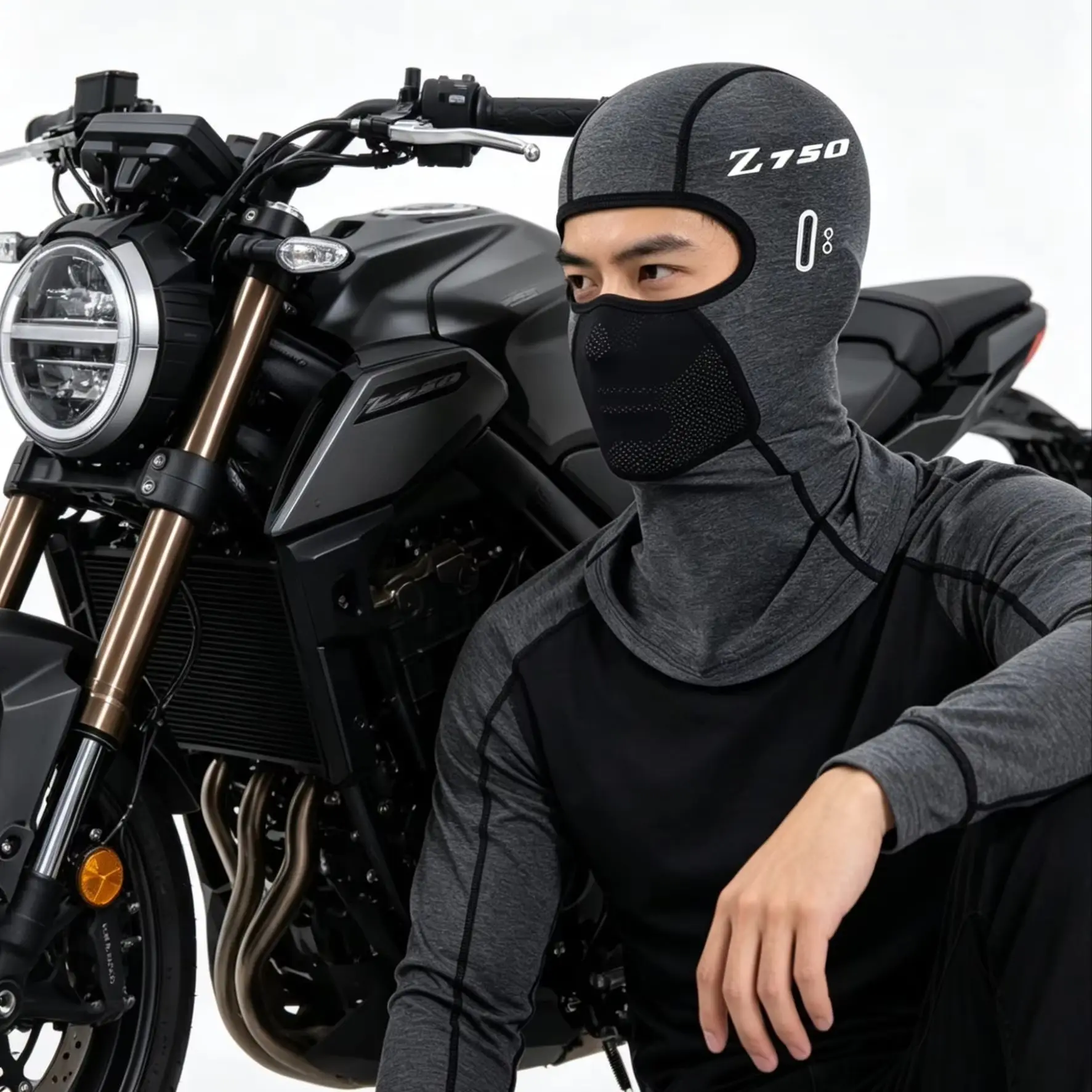 가와사키 Z750 시리즈용 사계절용 오토바이 발라클라바 ? 여름용 냉각 UV 캡, Z750/Z750R/Z750S용 겨울용 보온 마스크
