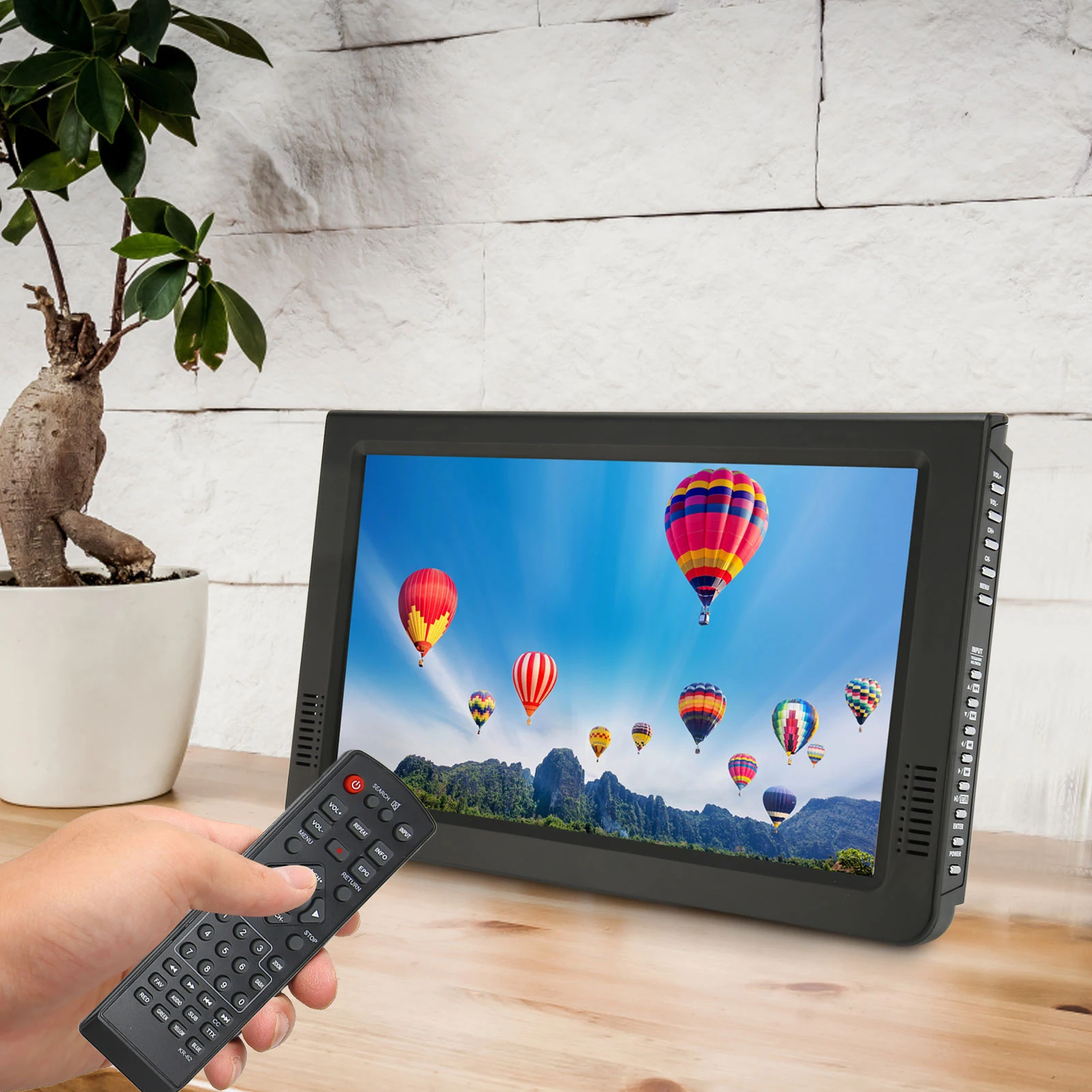 TV portátil 10 Polegada sintonizador de alta sensibilidade recarregável atsc tv digital para carro ao ar livre recarregável atsc tv digital portátil 3