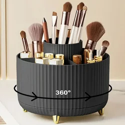 360° Rotating 5 - Slot Makeup Brush Organizer (Black)