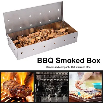 Smoker Box for Wood Chips Stainless Steel Bbq Grilling Accessories Won\'t Warp On Gas Grill or Charcoal Grill 1
