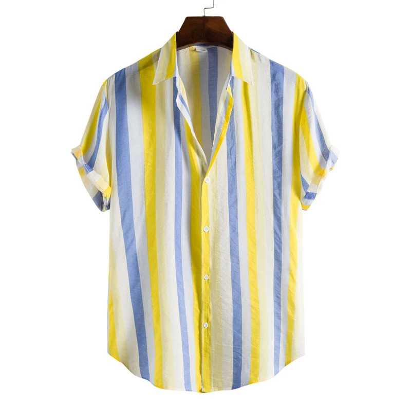 Men's Retro 90s Printed Shirts Hawaiian Short Sleeved Button Up Shirt Tropical Vacation Beach Shirt Men's Casual Loose Tops