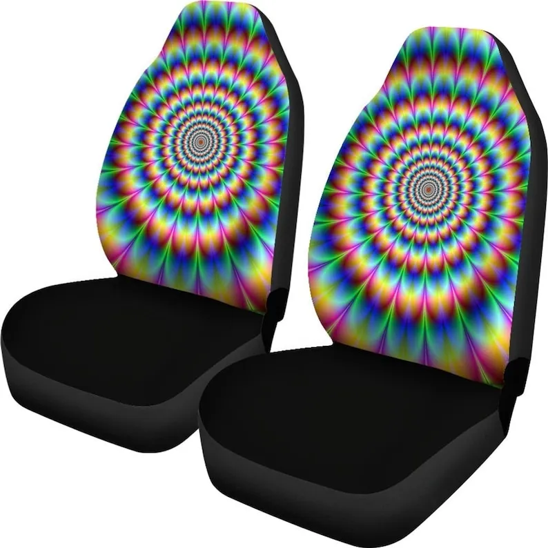 

Psychedelic Car Seat Covers (Set Of 2) - Universal Front Car and Suv Seat Covers - Custom Seat Protector - Car Accessory