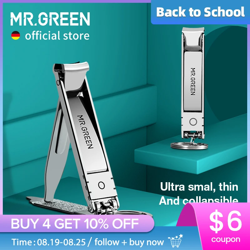 MR.GREEN Ultra-Thin Nail Clippers Collapsible Portable Travel Fingernail Nail Scissors Cutter Stainless Steel Manicure Tools,nail clipper,nail clippers