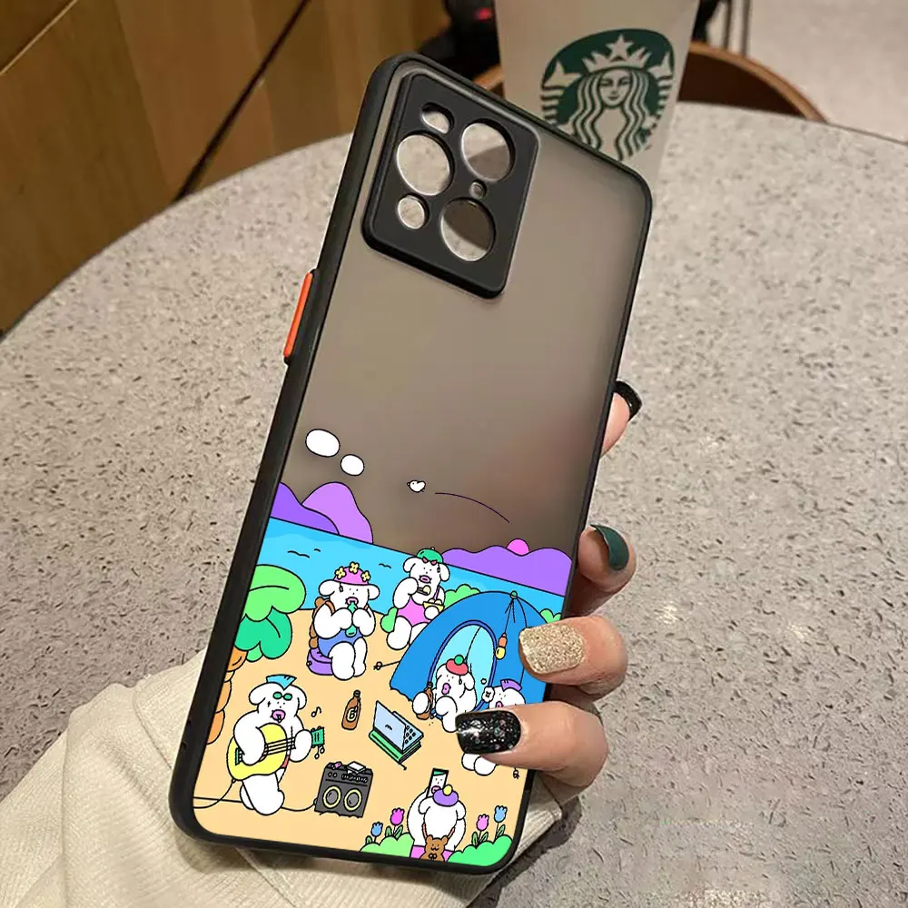 thumbnail image 1 of Funda mate para OPPO Realme 10 9 9I 8 8I 7 7I 6 5 FIND X3 X4 PRO 4G 5G Funda Coque Capa Funda carcasa cerdo blanco conejo dibujos animados, 1 of 5