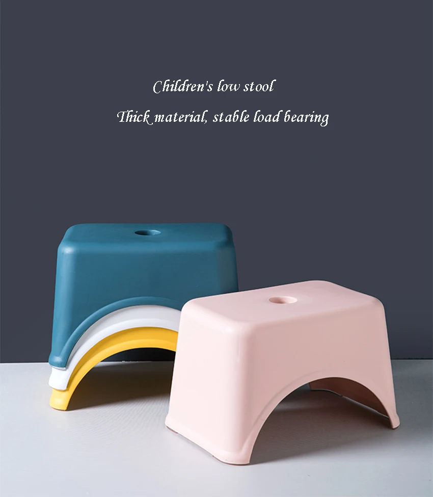 Description Picture 2 of item1Pc Non-slip Thickened Children Chairs Seat Kids Low Stools Household Supplies Home Bathroom Footstool Living Room Furniture