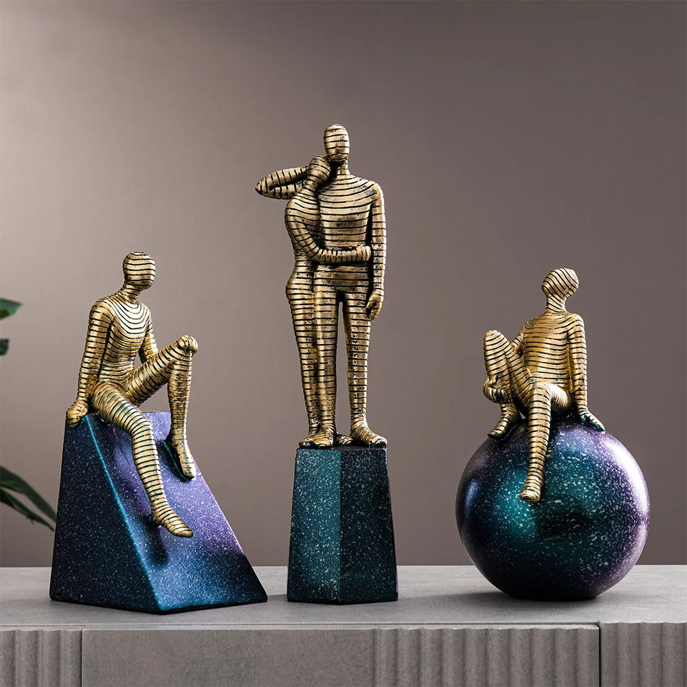 

Modern Abstract Thinker Statue Resin Statue Home Decoration Reading Figurines Couple Statue Desktop Decor Handmade Crafts Gift