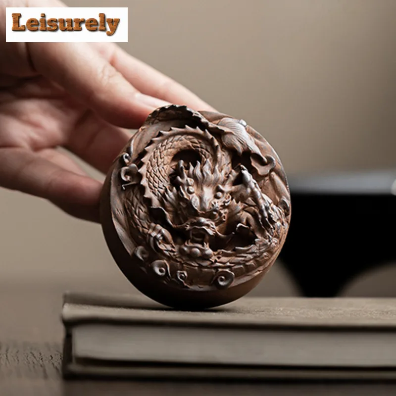 Old Rock Mud Auspicious Dragon Teapot Cover Holder Japanese Cover Frame Lid Bracket Zisha Pot Lid Shelf Tea Services Decoration