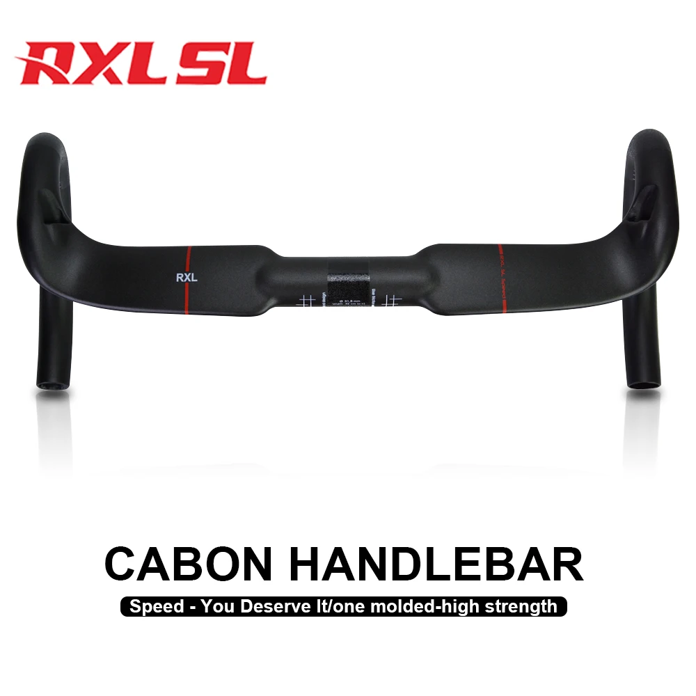 RXL SL Cycling Carbon Handlebars Road Bike, 4 Holes Inside, 31.8mm UD Matte, Internal Routing, 400mm 420mm 440mm, Bicycle Handlebar