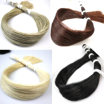 500g 100% veri capelli coda di cavallo bianco/nero/marrone/grigio violoncello/doppio basso/arco per violino, 82-85 cm estensione coda di cavallo fai da te
