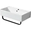 Wall Mounted Bathroom Sink with Towel Rack, 21" X 12" Modern Wall Mount Sink, Sinks for Small Bathrooms Wall Hung Sink 2